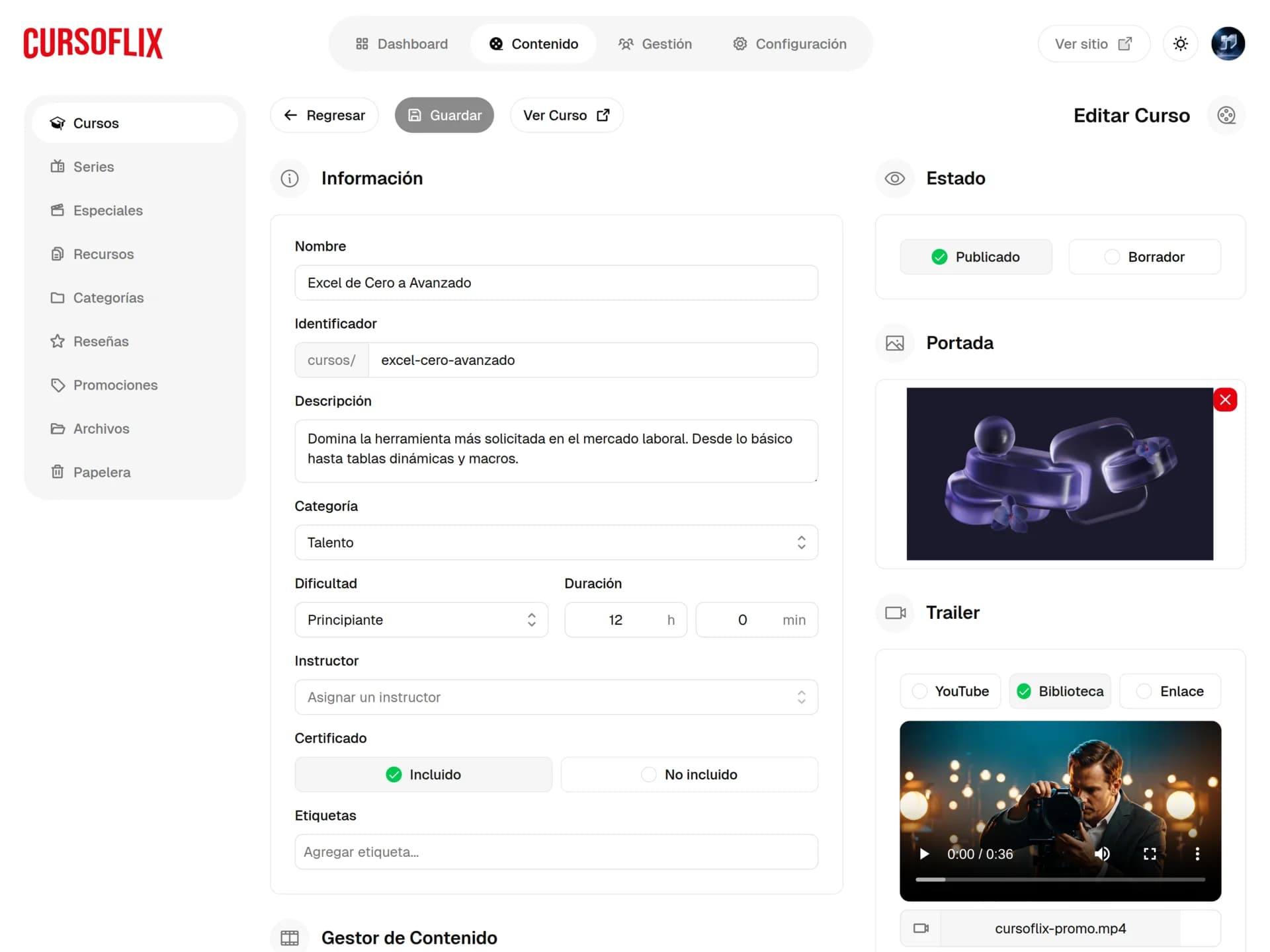 Panel de Administración